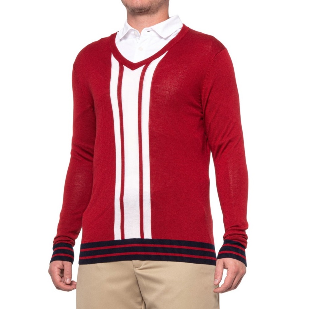 🛑CLEARANCE‼️ 🆕 Bobby Jones Wool & Silk V neck moisture wicking Sweater
